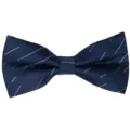 Men's navy blue jacquard bow tie for business wedding party stylish formal wear polyester accessory - Dark Blue