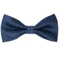 Men's Blue Jacquard Bow Tie Elegant Geometric Pattern Wedding Party Formal Neckwear - Dark Blue