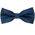 Men's blue jacquard bow tie, stylish star pattern polyester neckwear for business and weddings. - Blue