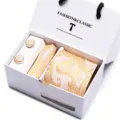 Luxury Gold Paisley Necktie Pocket Square And Cufflinks Gift Set For Men Business - SB32