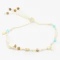 Exquisite boho style woven hat band detail featuring natural shells and wooden beads. - 18#