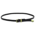 Thin black braided belt hat accessory with vintage metal buckle, elegant and versatile. - Black Braided Leather Pin Buckle Style (14#)