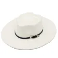 Cappello fedora corona cuore bianco texture camoscio vintage tesa piatta jazz dettaglio - Taglia unica / Bianco