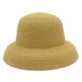 Cappello di paglia vintage francese cupola protezione solare spiaggia vacanza elegante fedora - Taglia unica / Marrone
