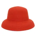 Chapeau de paille cloche rouge vintage français protection solaire de plage détails. - Taille unique / Rouge