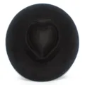 Chapeau fedora feutre noir couronne coeur large bord style couple vacances jazz chic - Noir