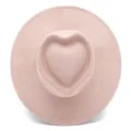 Rosa Wildleder Hut mit breiter Krempe und einzigartiger herzförmiger Krone für Damen. - Rosa