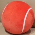 Cuscino in peluche a forma di palla da tennis arancione morbido giocattolo per bambini. - Rosso