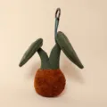 Portachiavi in peluche a forma di pianta, simpatico ciondolo di muschio per zaino e chiavi. - Monstera 15 cm
