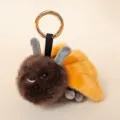 Carino portachiavi insetto in peluche soffice con testa marrone e ali arancioni per borse. - Falena 11 cm