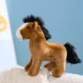 Detailed shot of cute brown plush toy pony with soft fabric, perfect for kids and room decor. - 20cm / Brown Horse