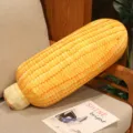 Cojín de felpa de maíz realista juguete de verdura lindo peluche suave para decoración sofá - 45cm / Maíz Desnudo