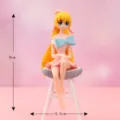 Figura de chica mágica linda micro paisaje decoración DIY de plástico adorno 9cm - Niña con lazo azul
