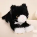 Cute black and white simulation cat plush toy cute kitten stuffed animal doll pillow for kids - Black and White Cat