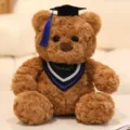 Graduation plush bear toy with doctor hat and cute brown stuffed animal doll gift. - 22cm / Blue Doctor Uniform Bear Doll