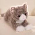 Cute simulation kitten plush toy child pet cat doll cross-border lying cat pillow birthday gift. - 40CM / Brown Cat