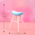 Cute miniature blue white plastic stool ornament for DIY micro landscape dollhouse decor item. - Blue Stool