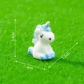 Miniature figurine licorne en resine pour paysage de mousse et decoration de jardin DIY. - Bleu