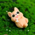 Cute resin puppy dog figurine micro landscape dollhouse DIY desktop ornament decorations - No. 2 Lying Down Eating