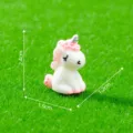 Mini figurine licorne mignon dessin animé animal jouet micro paysage résine blanc rose modèle - Rose