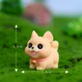 Simpatica statuetta cucciolo resina micropaesaggio casa bambole scrivania auto collana rosa 3.3cm - N. 4 In piedi