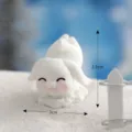 Mignonne figurine lapin blanc en résine micro paysage neige DIY accessoire décor plantes. - N° 4 Lapin penché