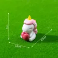 Cute unicorn resin figurine desktop decoration with red heart, miniature craft ornament. - No. 6 Pink Holding a Heart