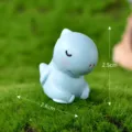 Mini figurine dinosaure en résine mignonne pour micro paysage jardinage bricolage déco. - Dragon tête baissée bleu n° 6