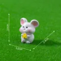Cute Resin Mouse Figurine Holding Cheese Animal Ornament Micro Landscape Desktop Decor - Chinese Zodiac Color Series / No. 1 Colorful Rat