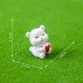 Résine mignon petit ours tenant cœur rouge figurine micro paysage miniature décoration bureau - Petit ours avec un cœur