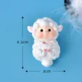 Cute cartoon sheep resin ornament for micro landscape succulent decoration miniature figurine - No. 5 Lying Ewe