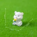 Mignonne figurine miniature d'ours blanc en résine pour décoration de micro paysage de plantes - Petit ours mangeant une glace