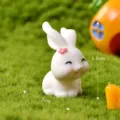 Cute resin rabbit miniature figurine for micro landscape garden decor, cute animal desktop ornament. - No. 10 Rabbit with Heart