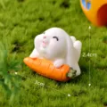 Cute resin rabbit figurine holding carrot for micro landscape gardening miniature home decoration. - No. 13 Rabbit Lying on a Carrot