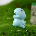 Mini Tyrannosaurus Rex Resin Figurine Cute Micro Landscape DIY Garden Ornament - No. 10 Cyan Dragon Looking Up