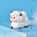 Cute resin sheep figurine miniature ornament for micro landscape and succulent decor, 3.4x2.9cm. - No. 2 Lying Ram