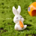 Mini resin rabbit figurine eating carrot, cute animal ornament for micro landscape garden decor. - No. 16 Rabbit Eating a Carrot