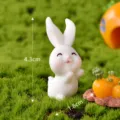 Cute mini resin rabbit figurine micro landscape garden ornament cartoon animal decoration - No. 17 Squinting Rabbit with Raised Hand