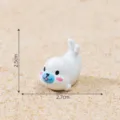 Cute mini white seal figurine resin ocean animal toy for fish tank aquarium decor 2.5cm - White Seal / White