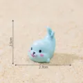 Mini cute blue seal figurine resin micro landscape ornament for fish tank aquarium decor 2.7cm - Blue-Grey Spotted Seal / Blue