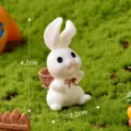 Cute miniature resin rabbit figurine with basket for garden decor and dollhouse micro landscape - No. 21 Rabbit with Bamboo Basket on Back
