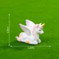 Cute resin unicorn figurine miniature ornament with wings, 5.2x3.9cm micro landscape decor - Large / Pink A