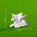 Cute resin unicorn figurine miniature desktop ornament lovely cake decoration 4x5.4cm - Large / Purple B
