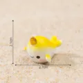 Mini resin narwhal figurine aquarium ornament cute cartoon fish tank decoration size 2.1x2.7cm - Yellow Narwhal