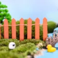 Valla de madera en miniatura naranja para micropaisaje de suculentas y decoración de jardín. - Valla de 5*90cm / Naranja