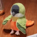 Peluche de loro variante, bonita muneca de peluche de cotorra monje simulada. - Títere de Mano Conure Sol / 20cm / Multicolor