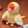 Lindo peluche de cacatúa suave muñeca de loro almohada encantadora regalo para niños - Títere de Mano Loro Melocotón / 20cm / Amarillo Melocotón