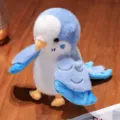 Bonito peluche de periquito azul y blanco, suave muñeco de ave de juguete para niños y decoración. - Títere de Mano Periquito / 20cm / Azul