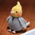 Cute cockatiel plush toy, soft stuffed bird doll for kids, realistic gray and yellow design. - Cockatiel Doll / 25cm / Original Gray