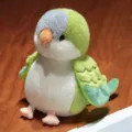 Cute green and white parrot plush toy, soft stuffed bird doll for kids, realistic cute animal gift. - Monk Parakeet Doll / 25cm / Green